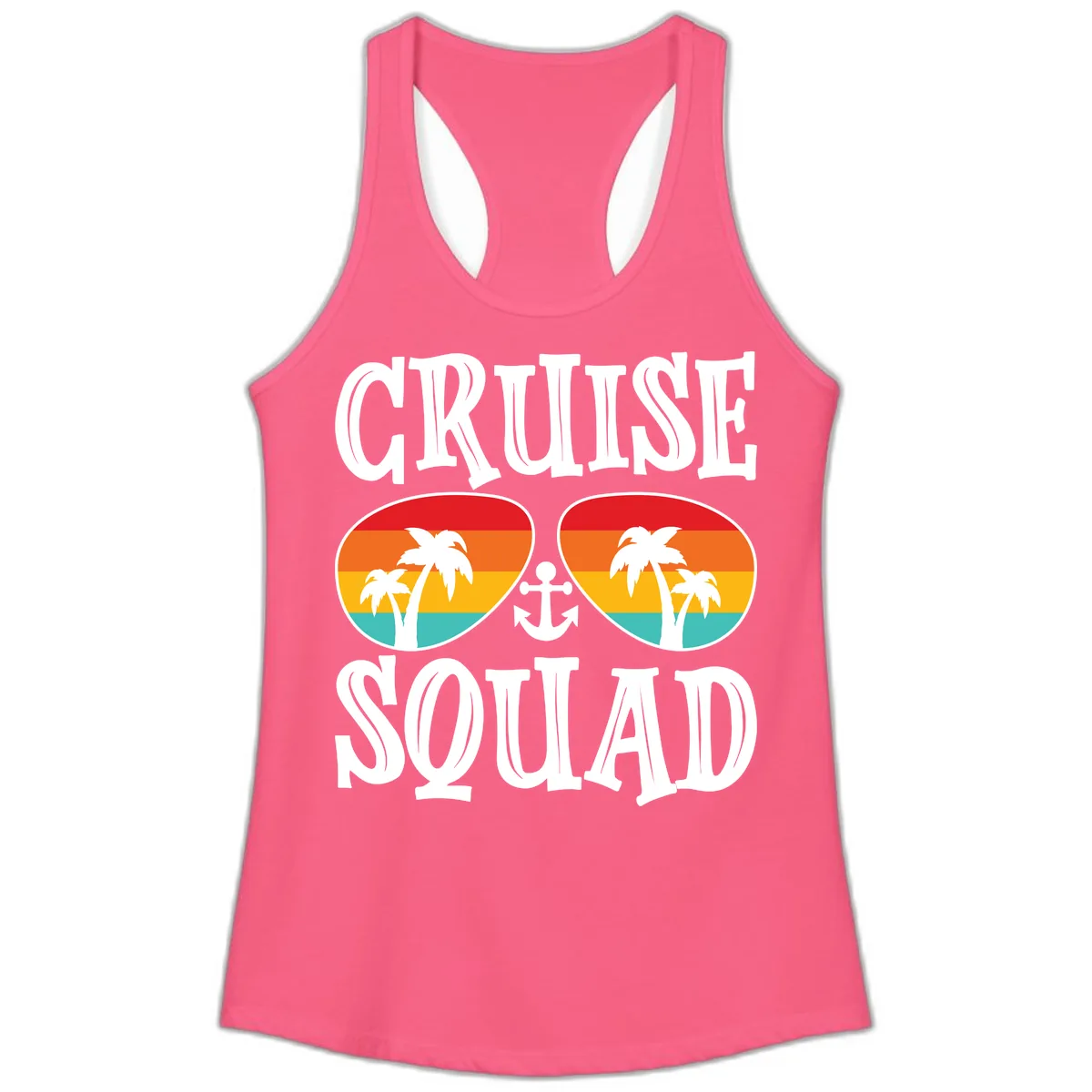 Cruise Squad Sunglasses Ladies Tank in Solid Hot Pink
