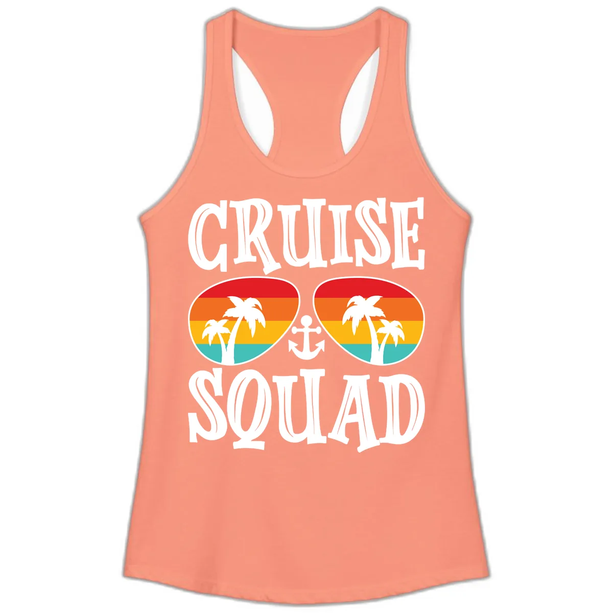 Cruise Squad Sunglasses Ladies Tank in Solid Light Orange