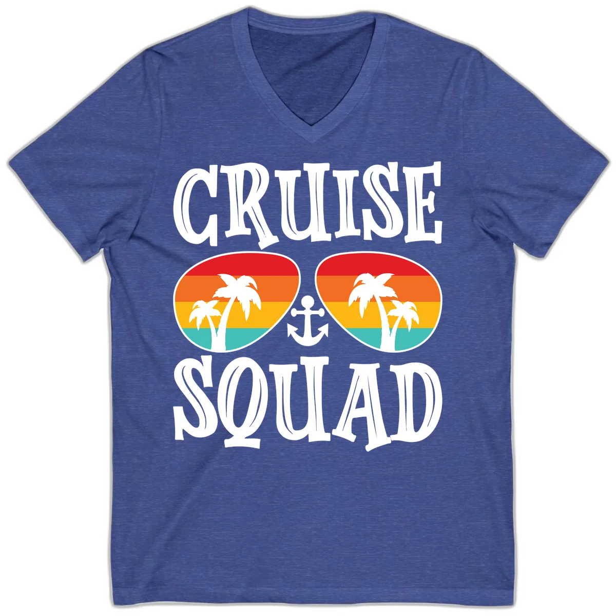 Cruise Squad Sunglasses V-Neck in Heather True Royal