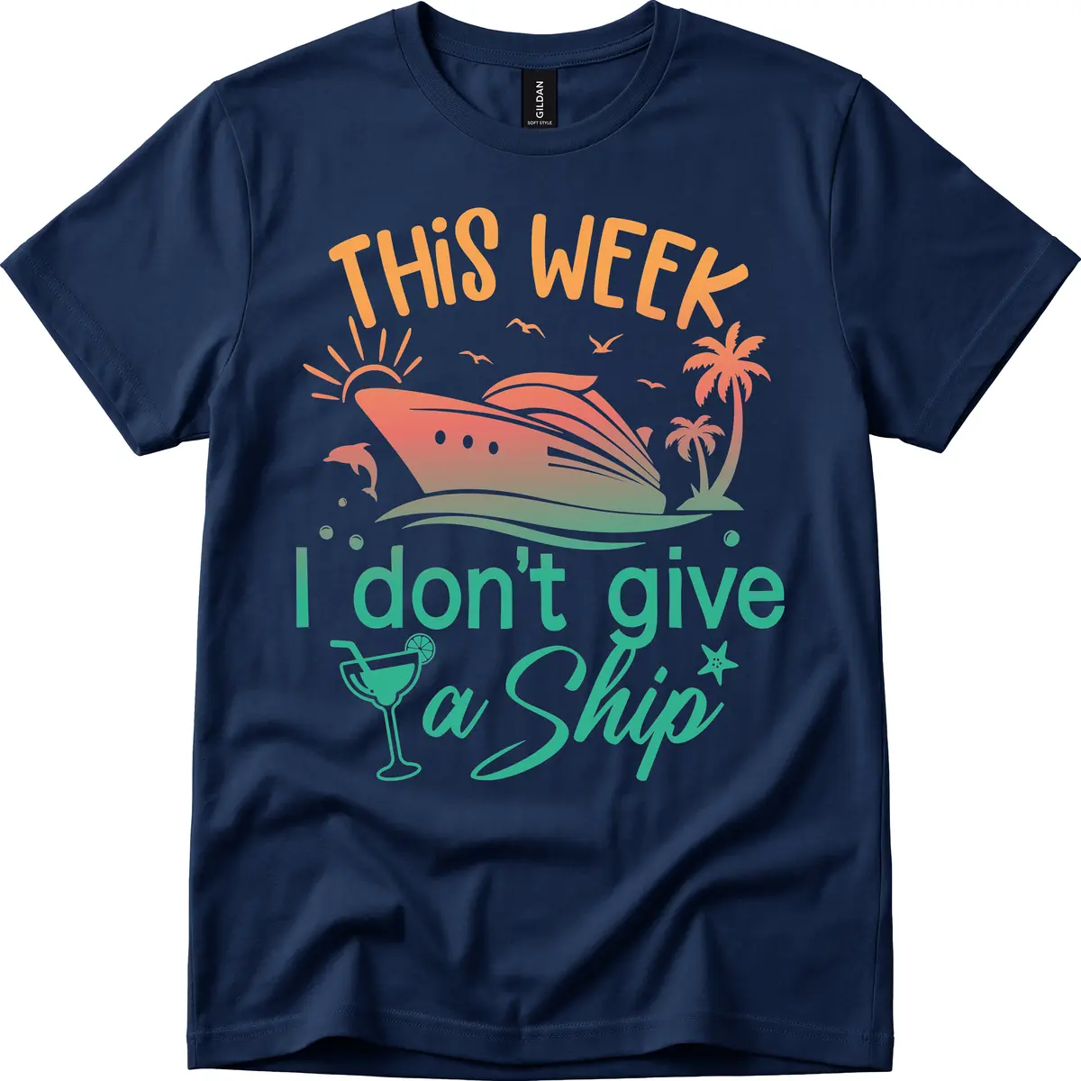 This Week I Don't Give A Ship T-Shirt in Navy