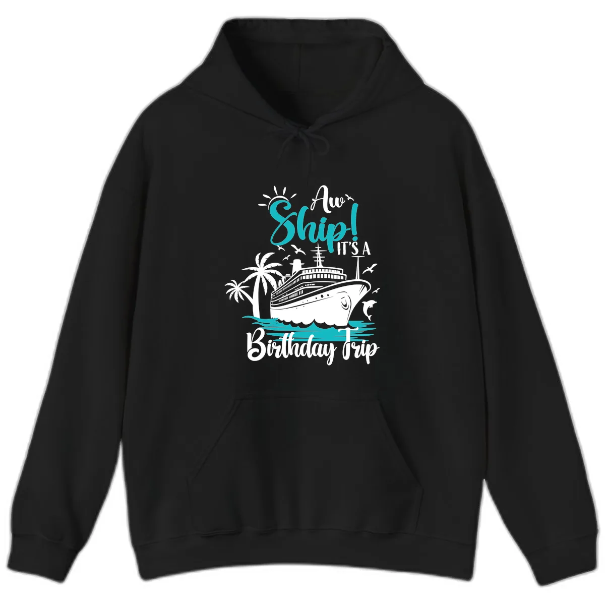 Aw Ship It's A Birthday Trip Hoodie in Black
