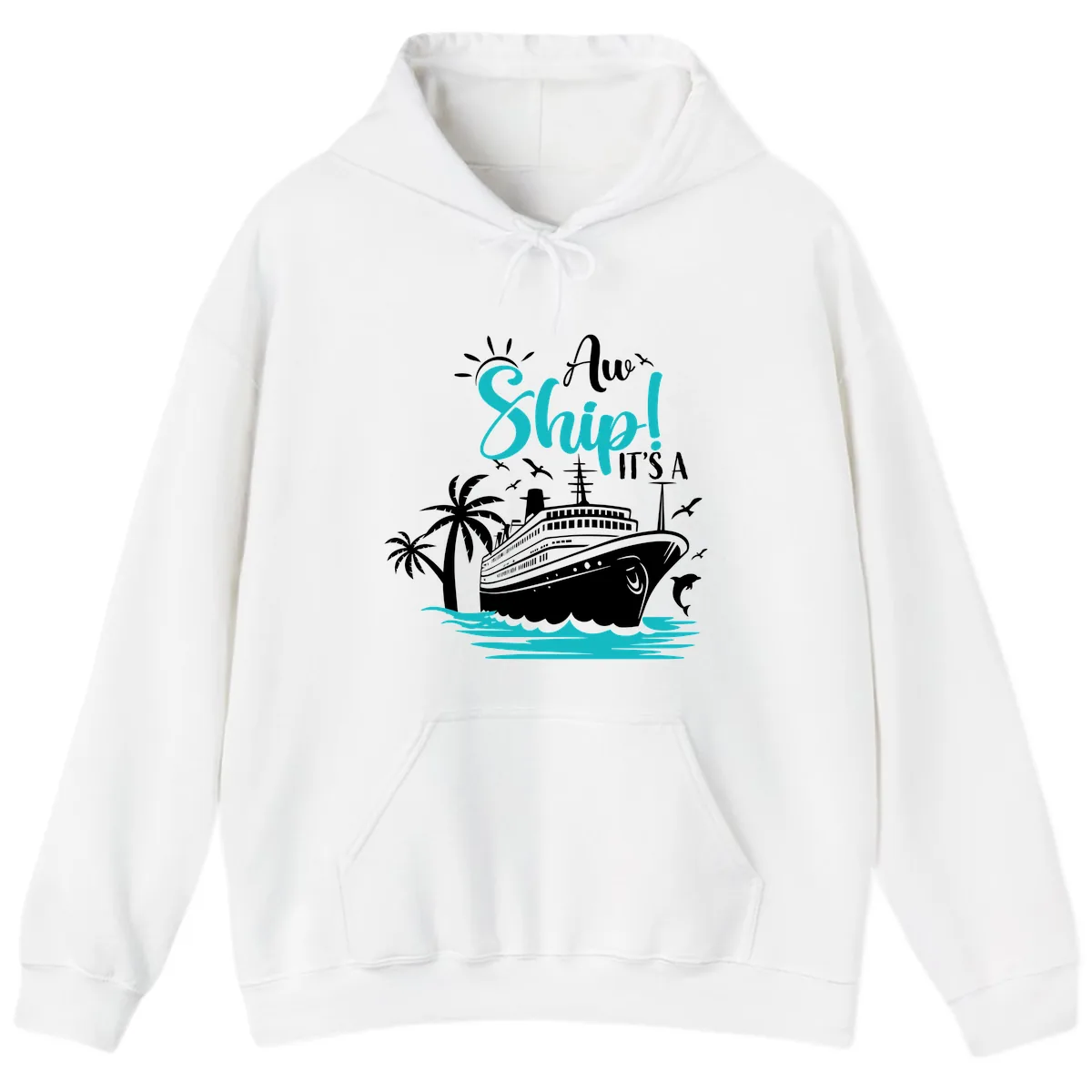 Aw Ship It's A Cruise Hoodie in White