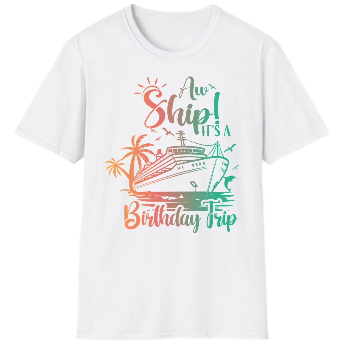 Ahoy It's A Birthday Trip T-Shirt in White