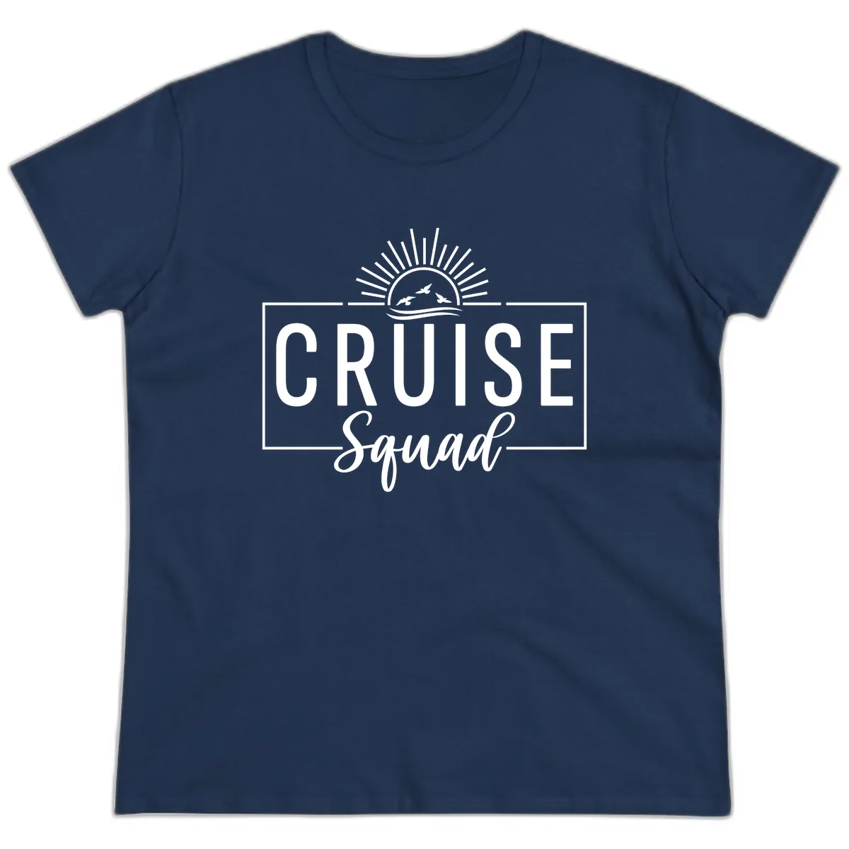 Cruise Squad Sunrise Ladies Tee in Navy