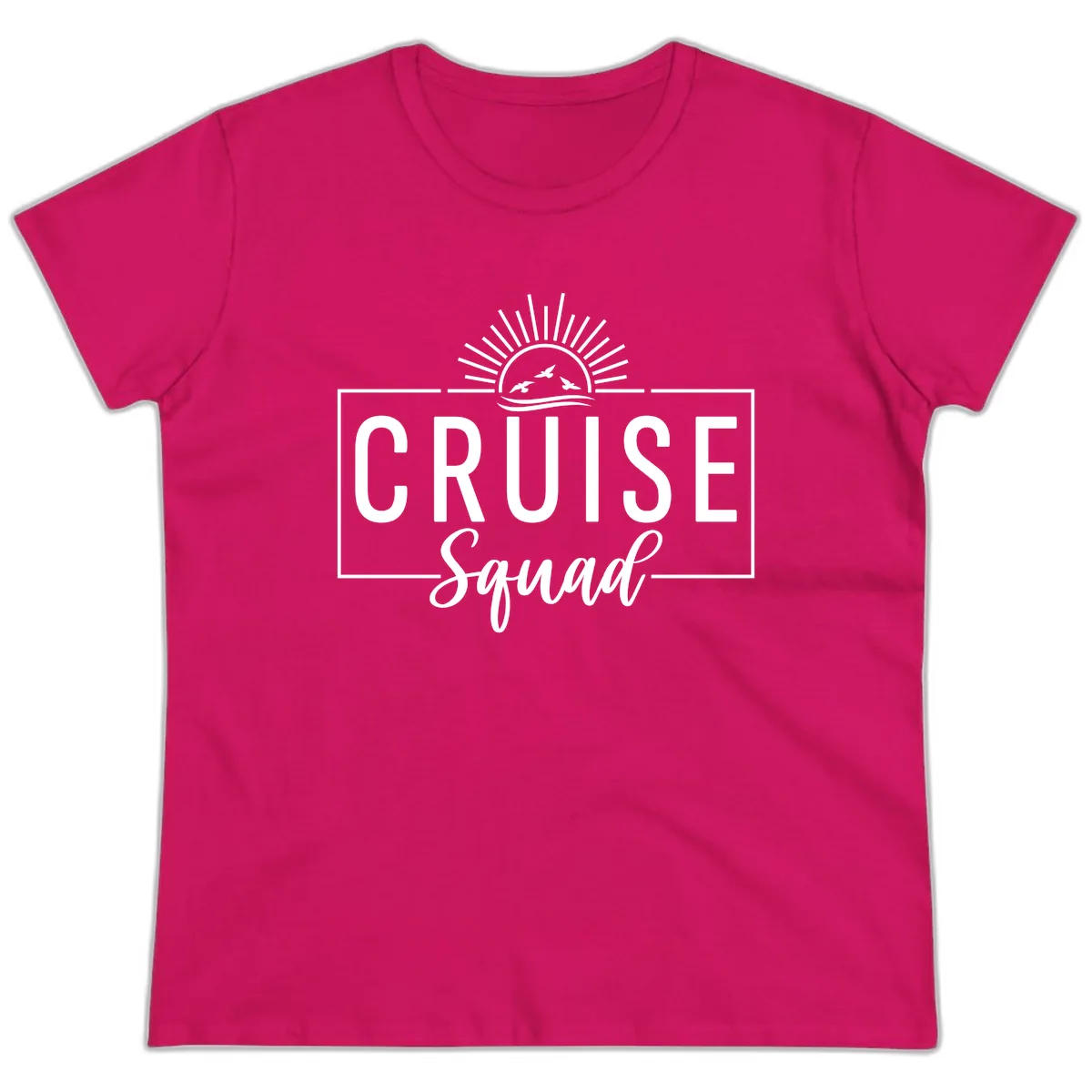Cruise Squad Sunrise Ladies Tee in Heliconia