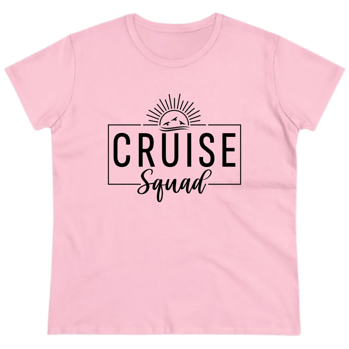 Cruise Squad Sunrise Ladies Tee in Light Pink