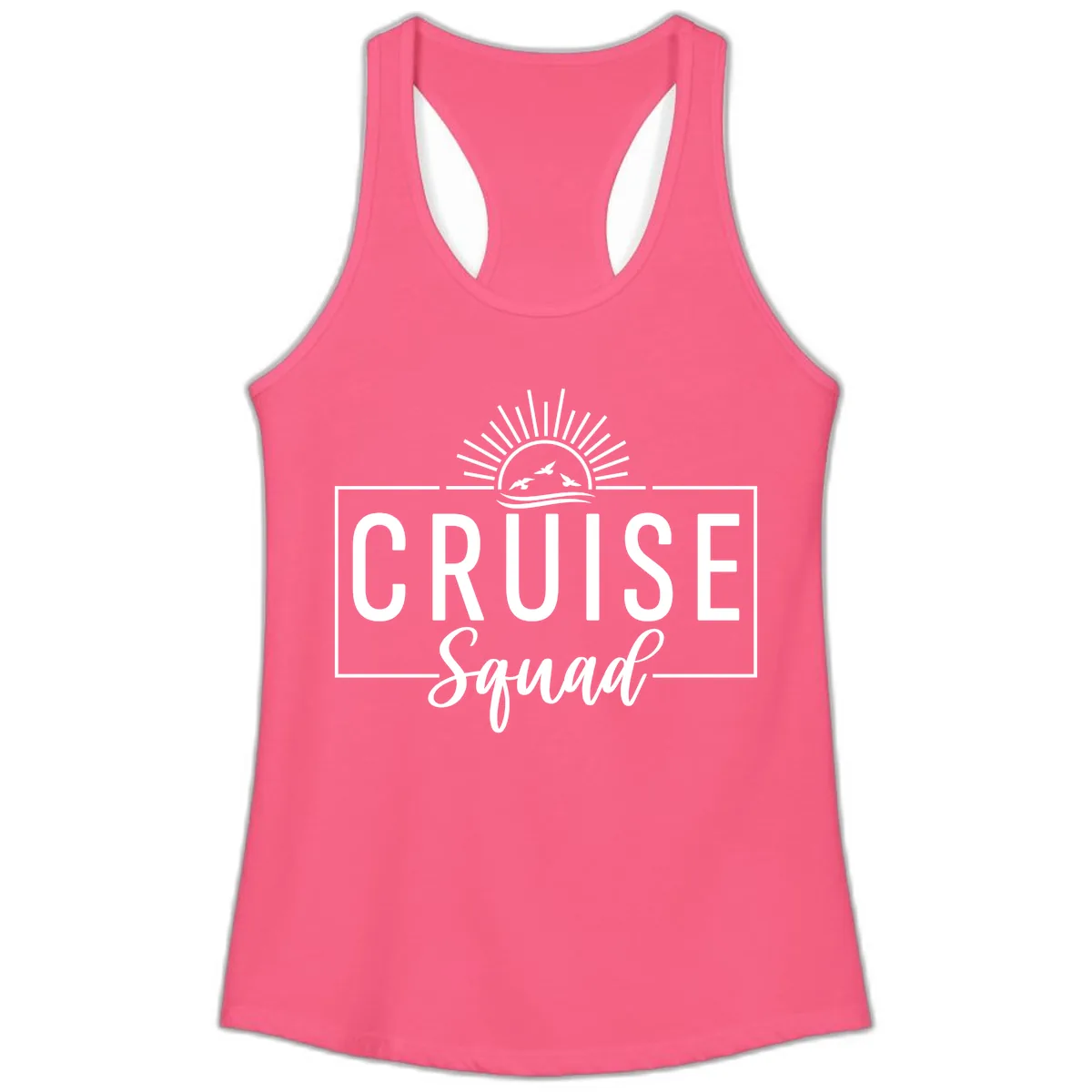 Cruise Squad Sunrise Ladies Tank in Solid Hot Pink
