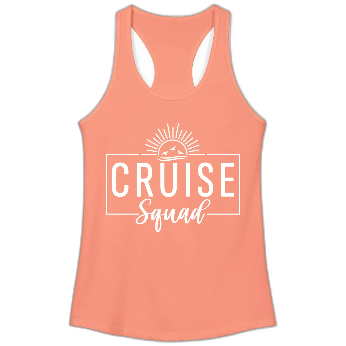 Cruise Squad Sunrise Ladies Tank in Solid Light Orange