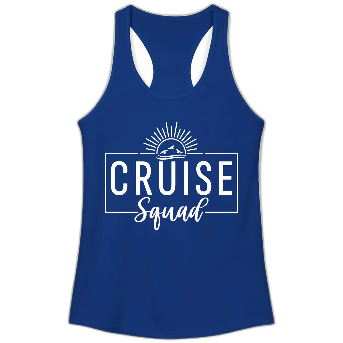 Cruise Squad Sunrise Ladies Tank in Solid Royal