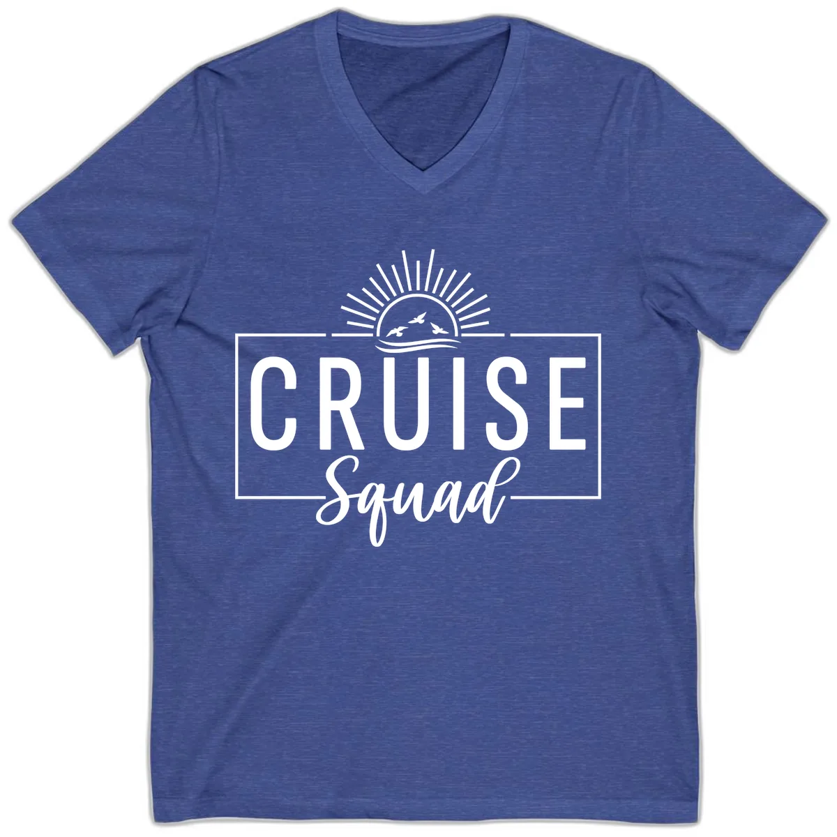Cruise Squad Sunrise V-Neck in Heather True Royal