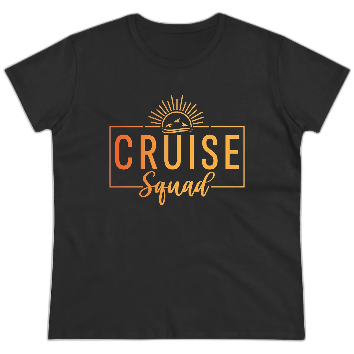 Cruise Squad Sunrise Ladies Tee in Black