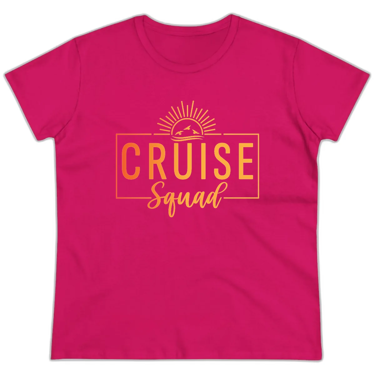 Cruise Squad Sunrise Ladies Tee in Heliconia