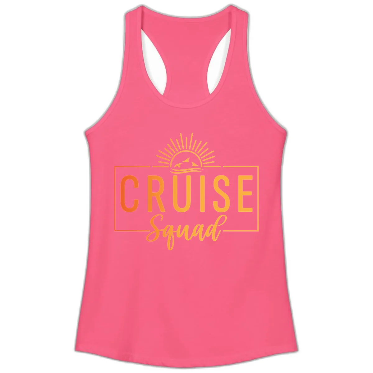 Cruise Squad Sunrise Ladies Tank in Solid Hot Pink