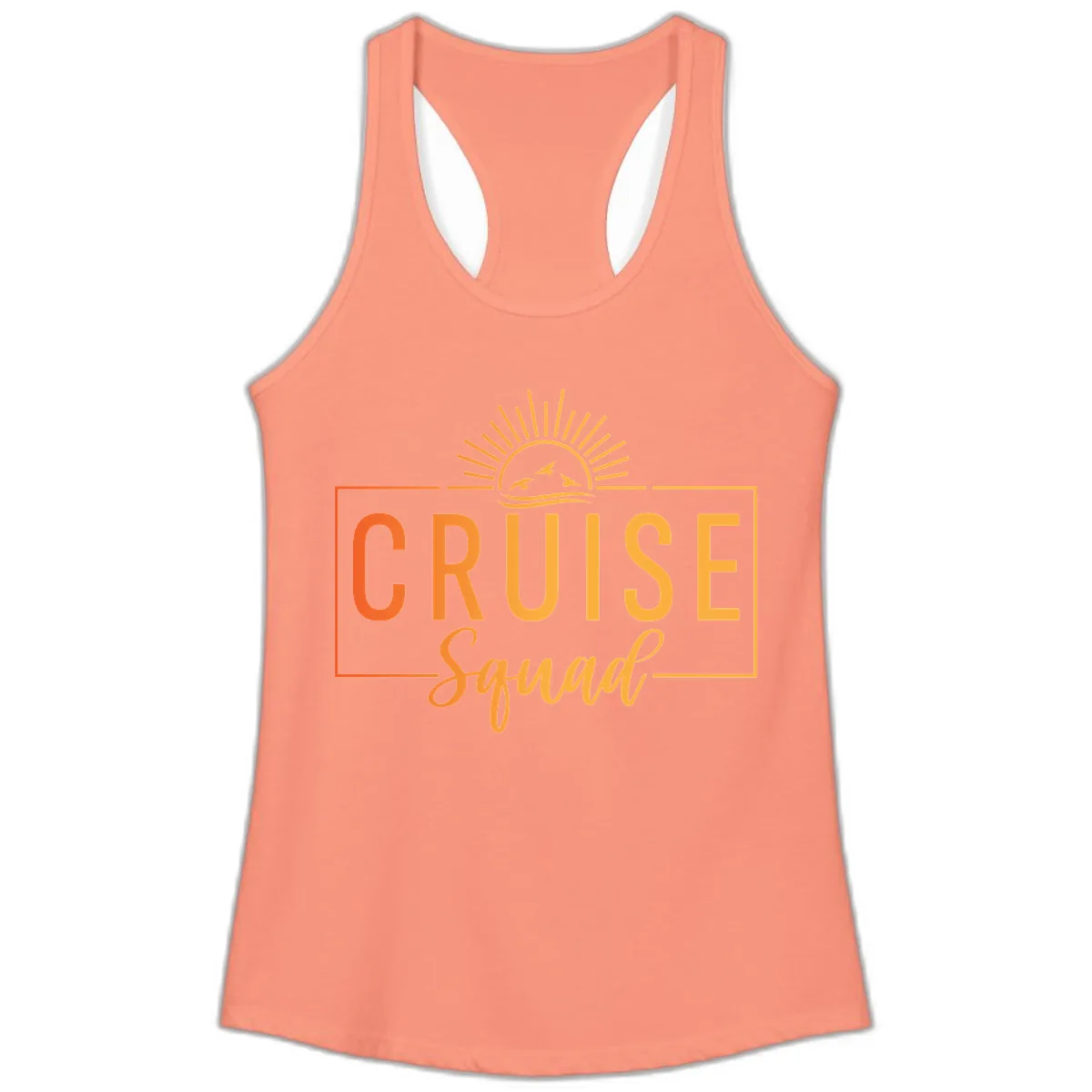 Cruise Squad Sunrise Ladies Tank in Solid Light Orange