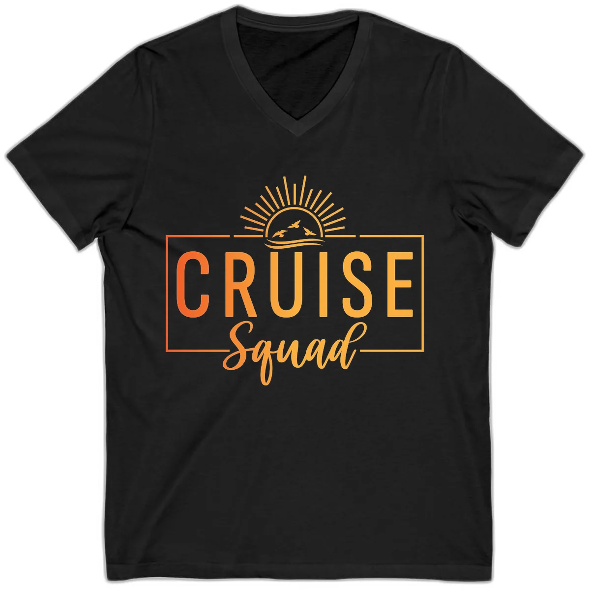 Cruise Squad Sunrise V-Neck in Black