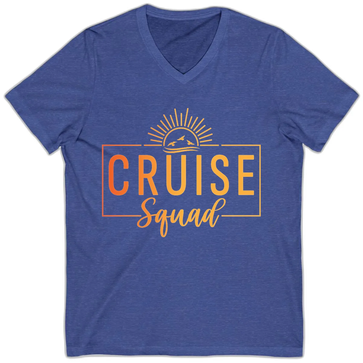 Cruise Squad Sunrise V-Neck in Heather True Royal