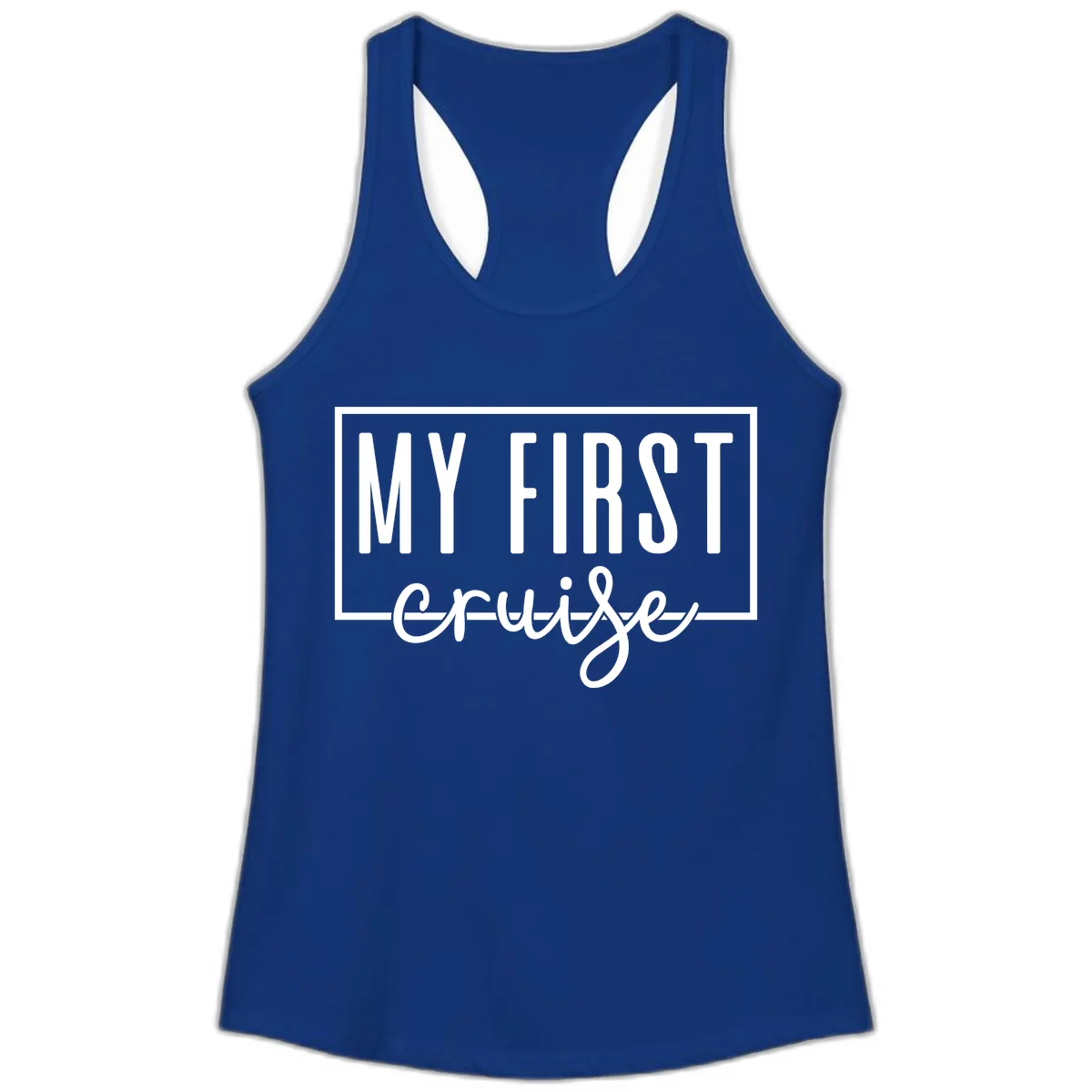 My First Cruise Ladies Tank in Solid Royal