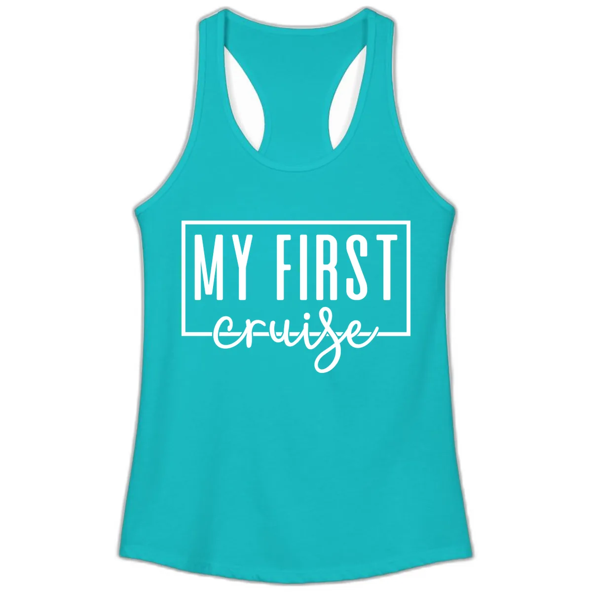 My First Cruise Ladies Tank in Tahiti Blue