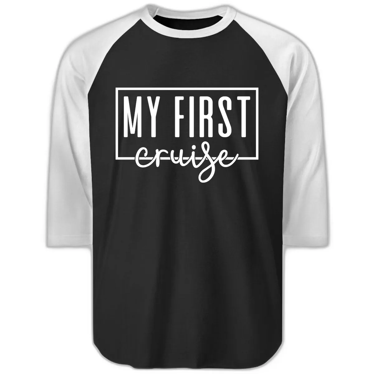 My First Cruise Raglan 3/4 in Black White