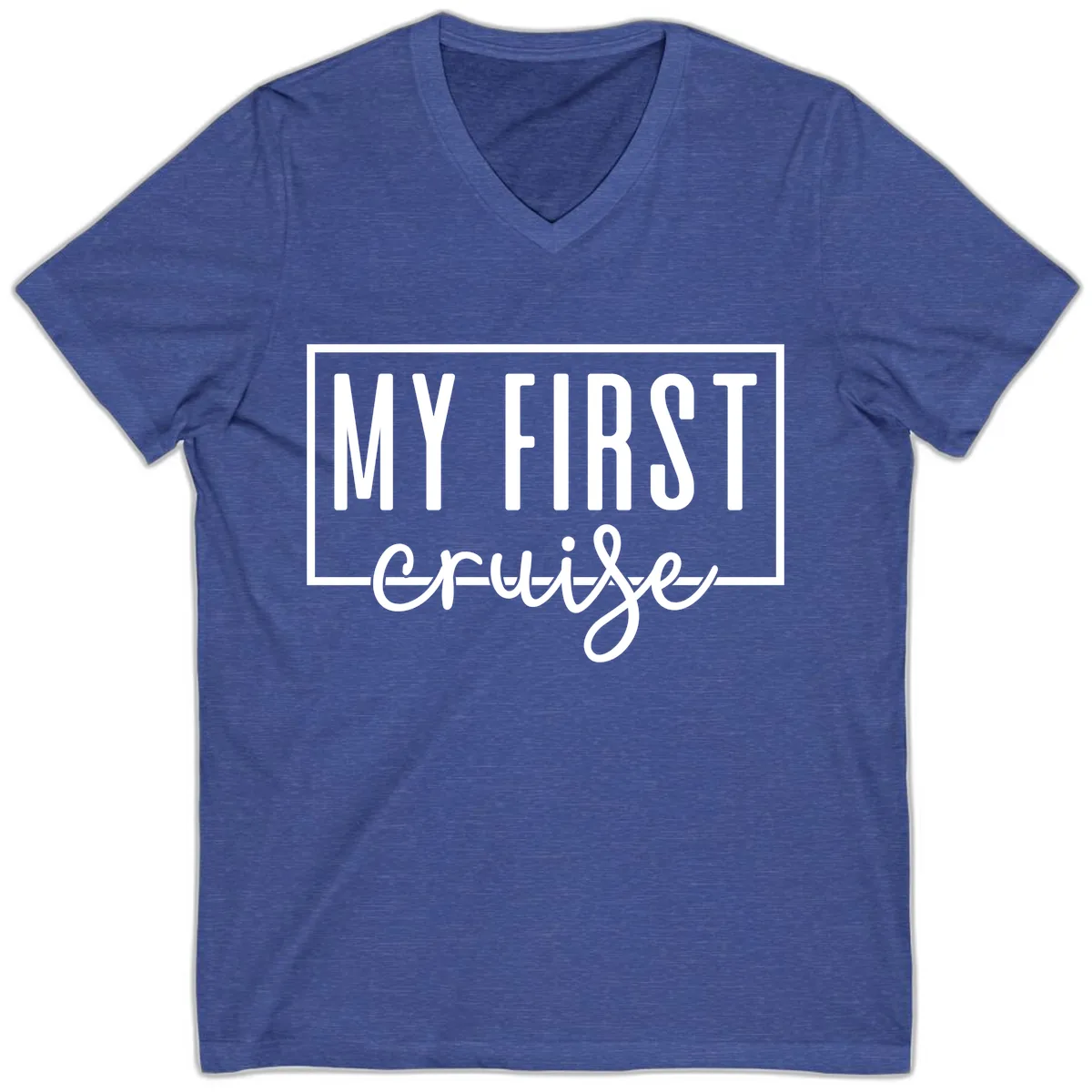 My First Cruise V-Neck in Heather True Royal