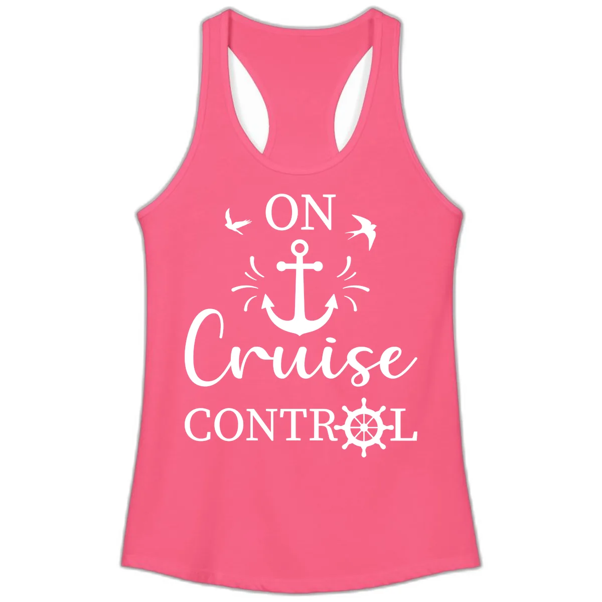 On Cruise Control Ladies Tank in Solid Hot Pink