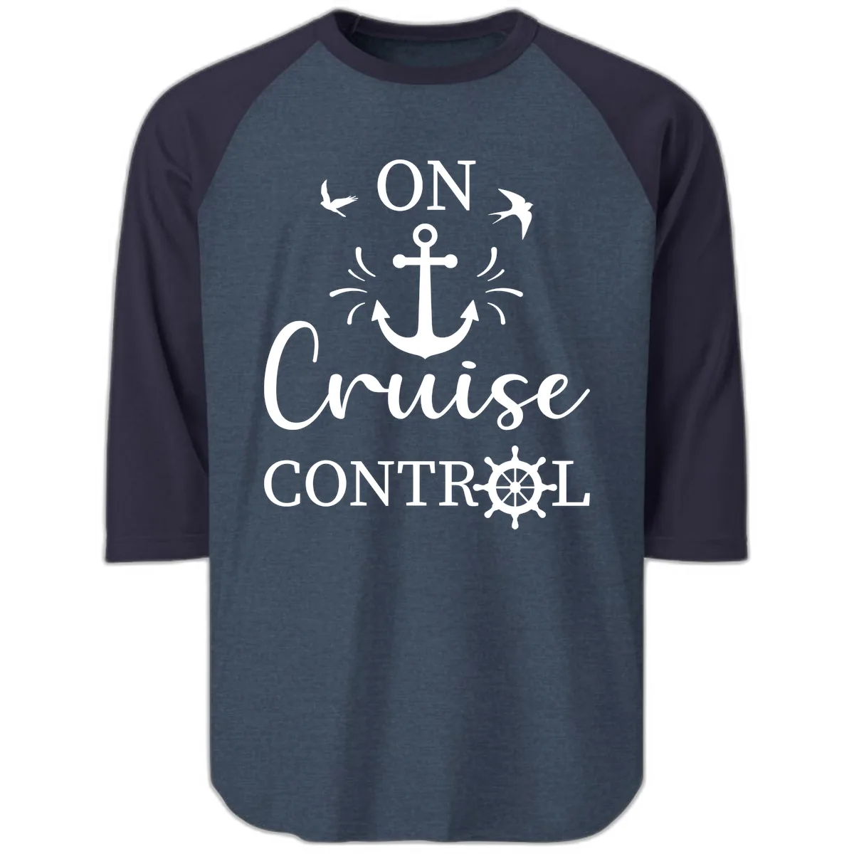 On Cruise Control Raglan 3/4 in Heather Denim Navy