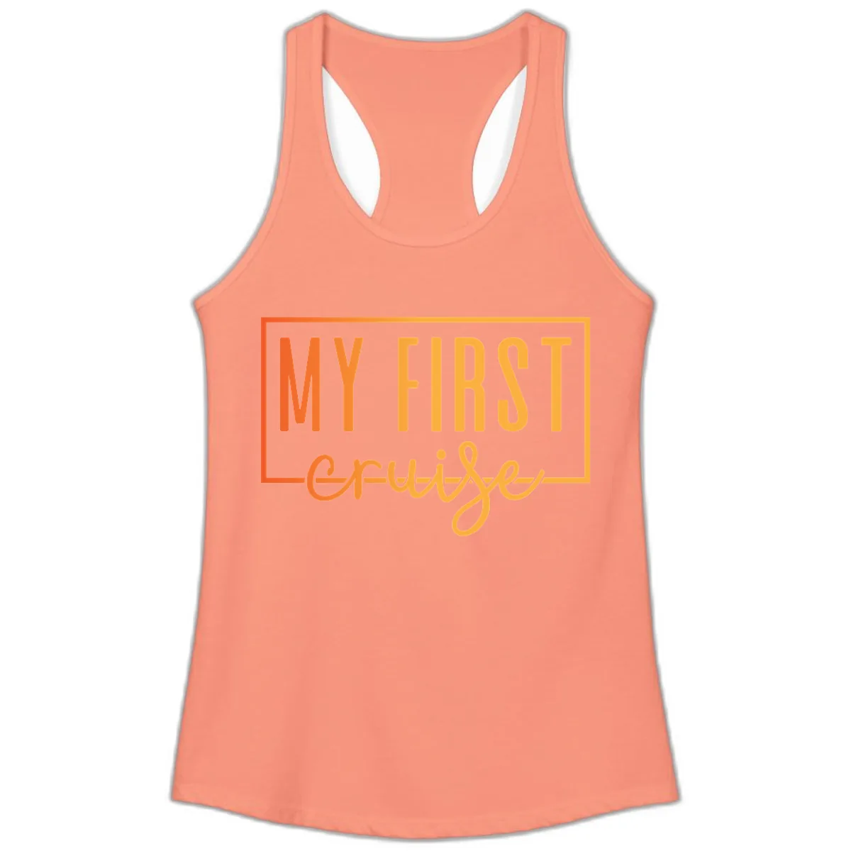 My First Cruise Ladies Tank in Solid Light Orange