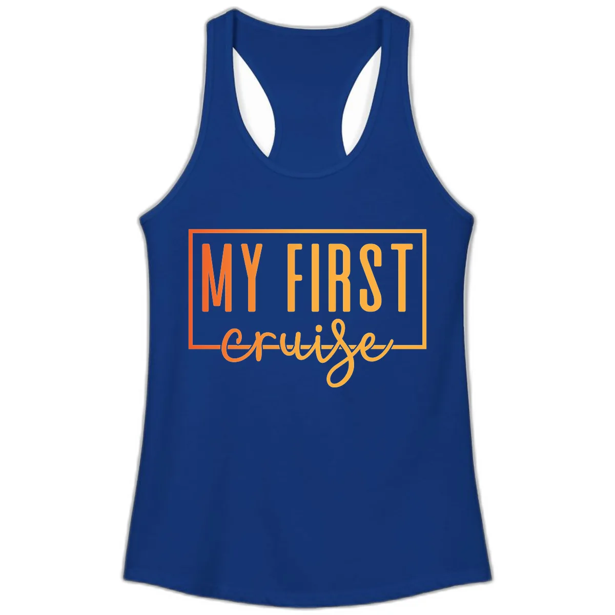 My First Cruise Ladies Tank in Solid Royal