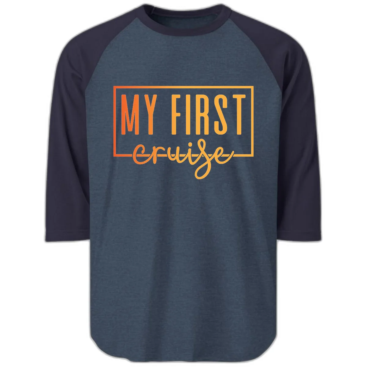 My First Cruise Raglan 3/4 in Heather Denim Navy