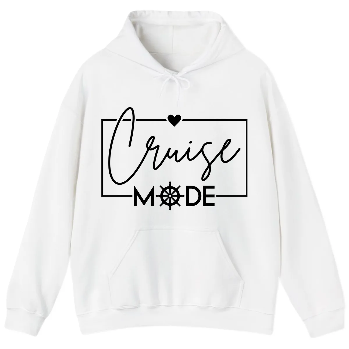 Cruise Mode Nautical Heart Hoodie in White