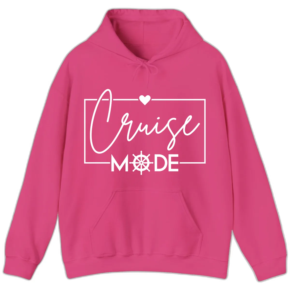 Cruise Mode Nautical Heart Hoodie in Heliconia