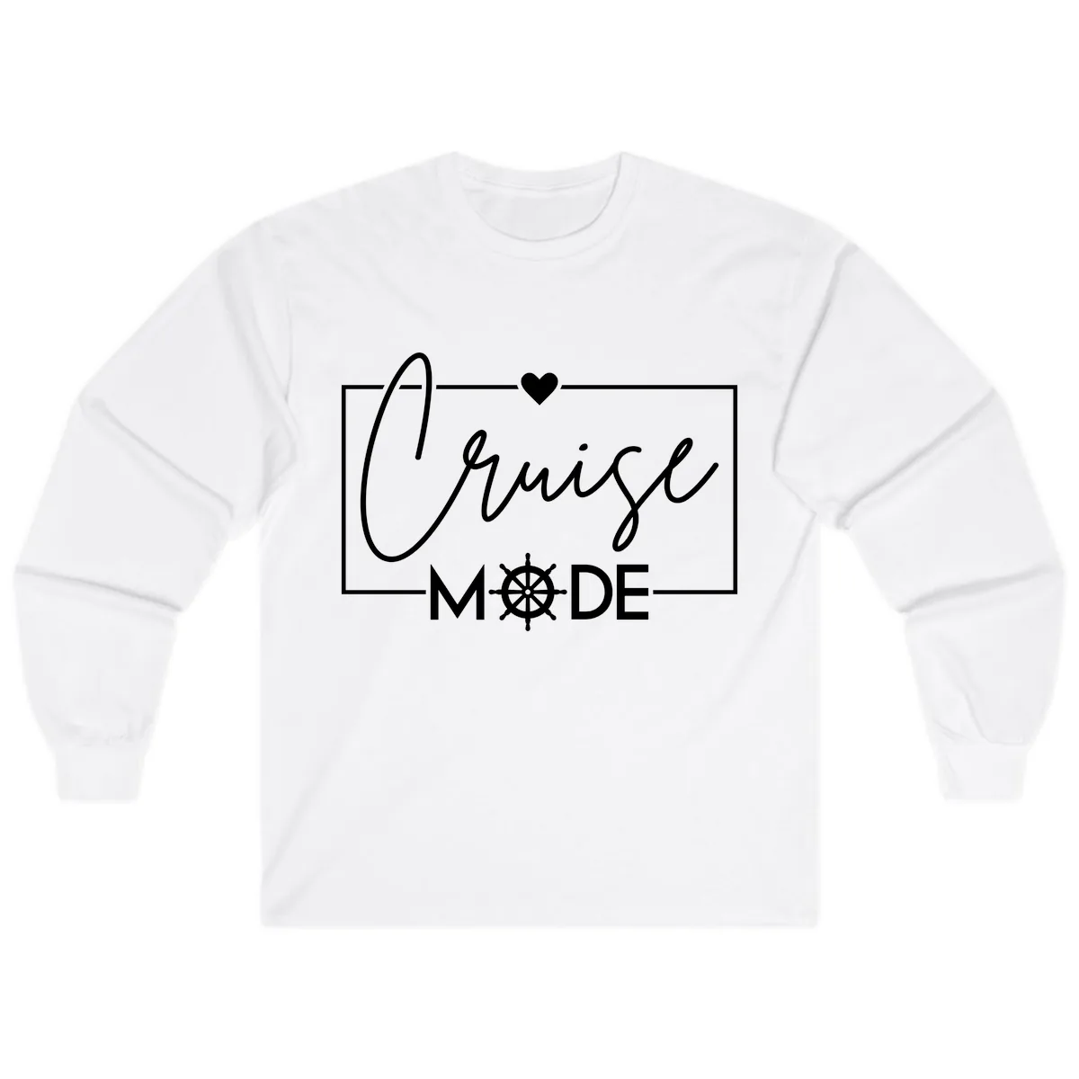 Cruise Mode Nautical Heart Long Sleeve in White