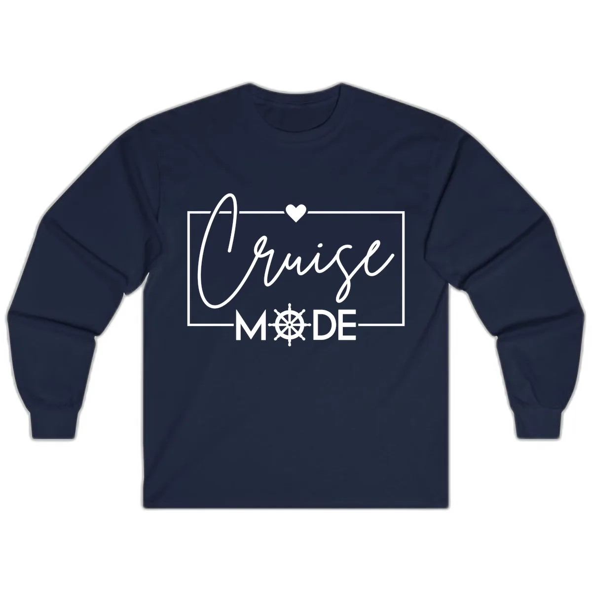 Cruise Mode Nautical Heart Long Sleeve in Navy