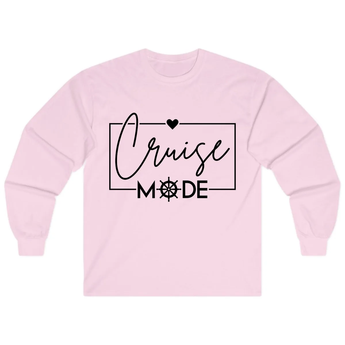 Cruise Mode Nautical Heart Long Sleeve in Light Pink