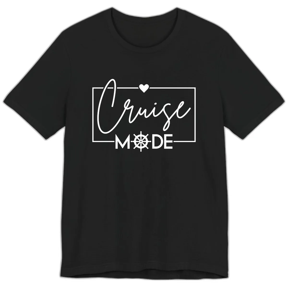 Cruise Mode Nautical Heart Premium T-Shirt in Black
