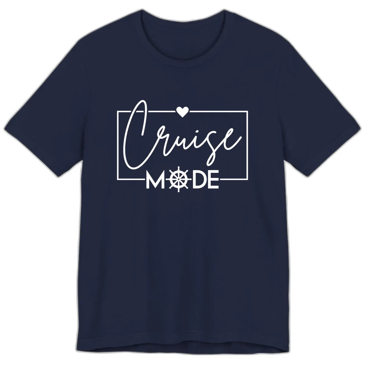 Cruise Mode Nautical Heart Premium T-Shirt in Navy