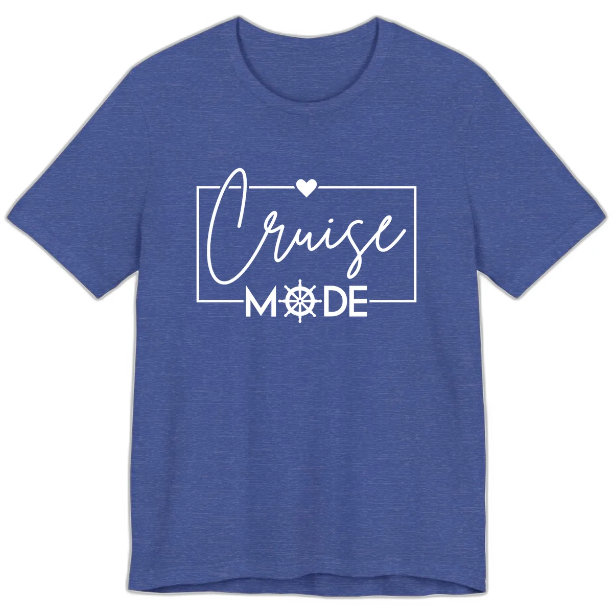 Cruise Mode Nautical Heart Premium T-Shirt in Heather True Royal