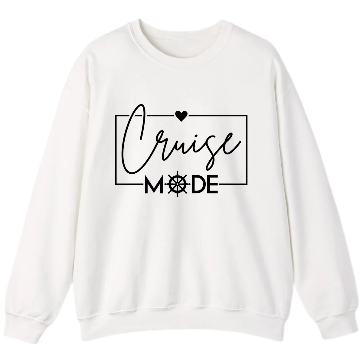 Cruise Mode Nautical Heart Sweatshirt in White