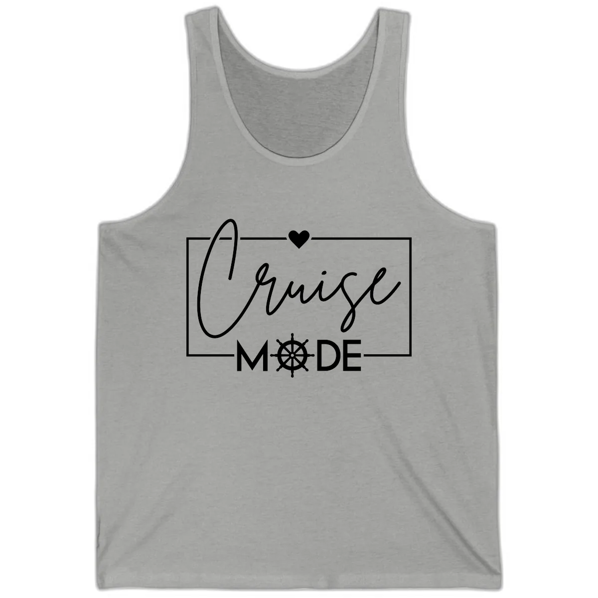 Cruise Mode Nautical Heart Tank in Athletic Heather