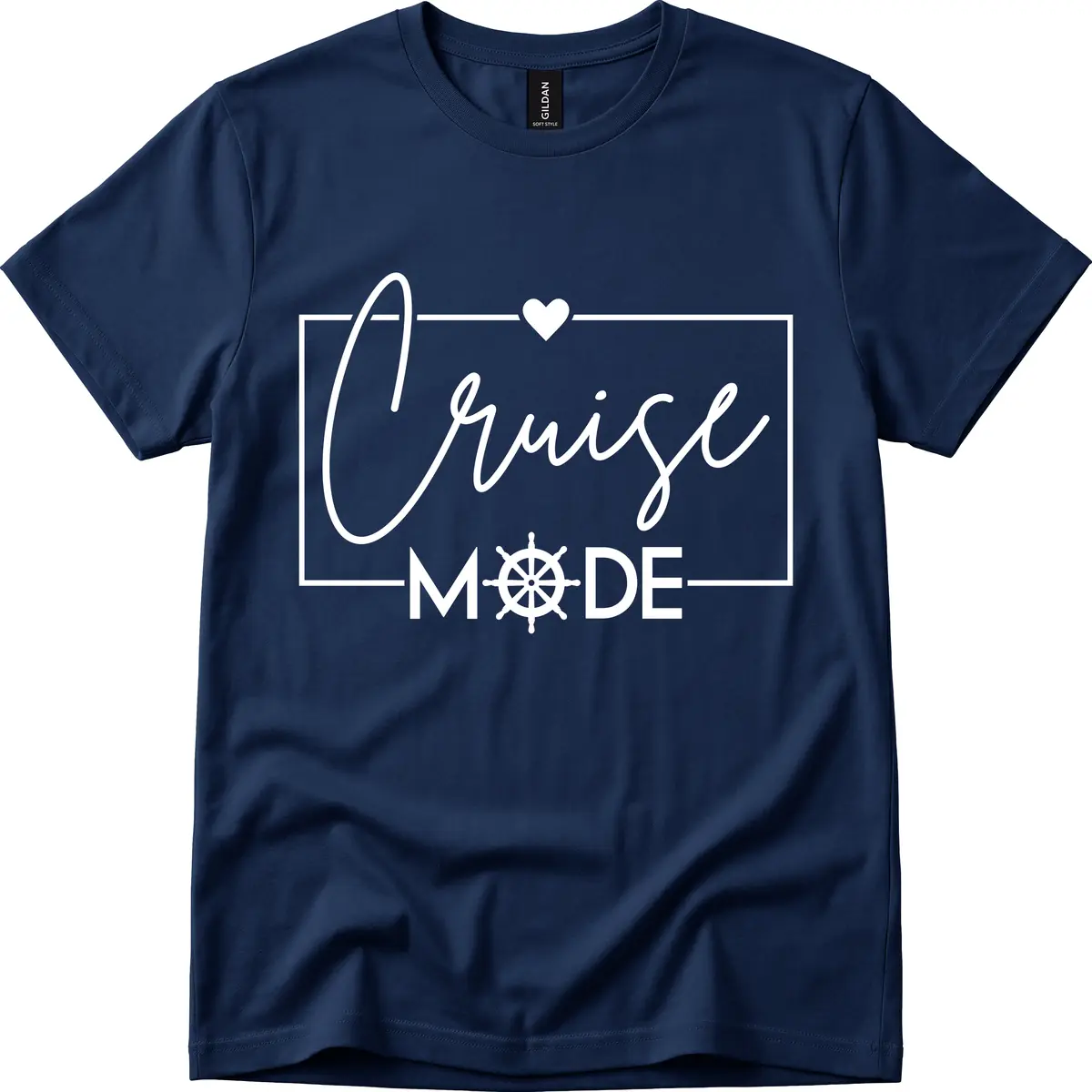 Cruise Mode Nautical Heart T-Shirt in Navy