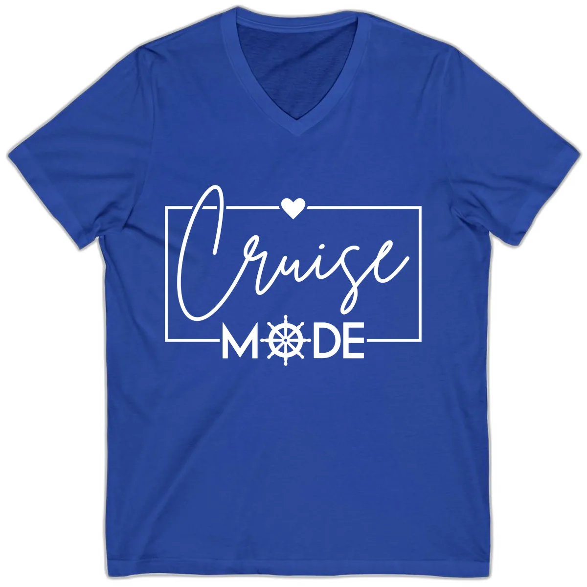 Cruise Mode Nautical Heart V-Neck in True Royal