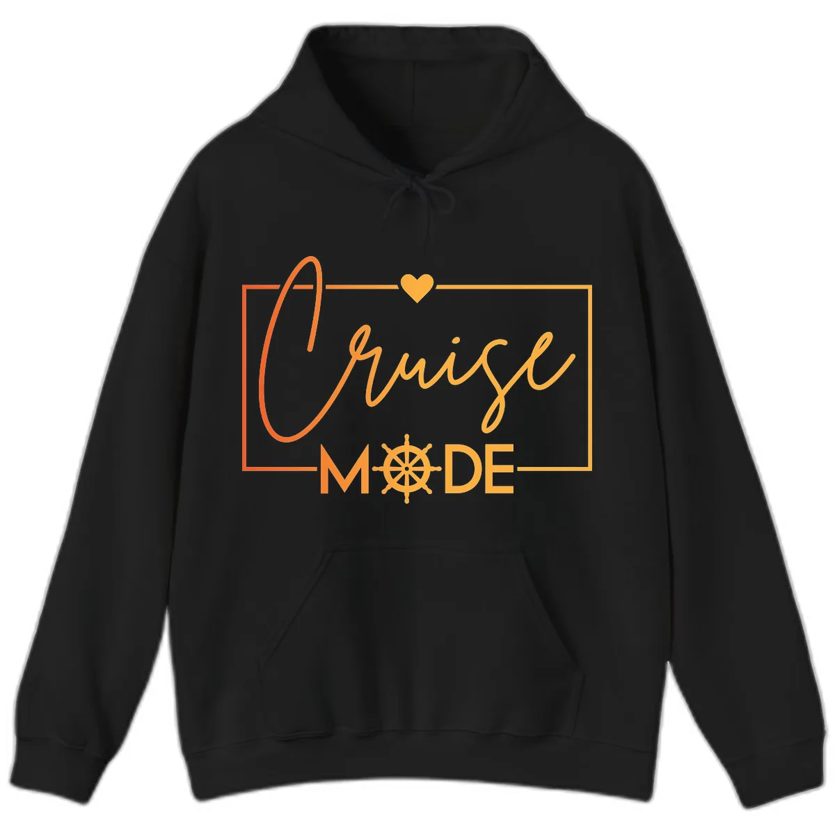 Ahoy Mode Nautical Heart Hoodie in Black