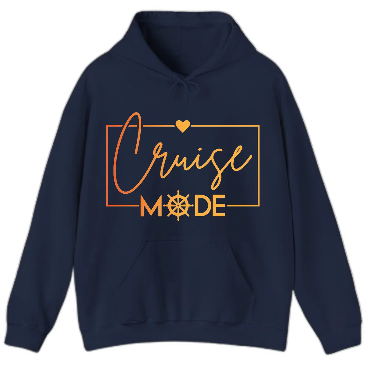 Ahoy Mode Nautical Heart Hoodie in Navy