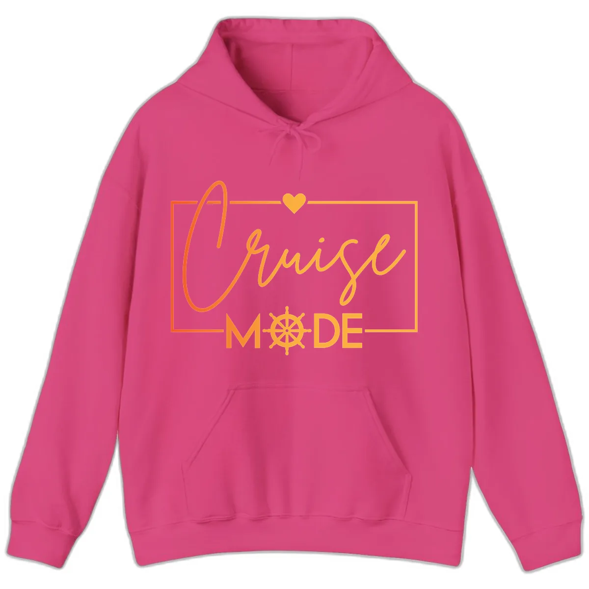 Ahoy Mode Nautical Heart Hoodie in Heliconia