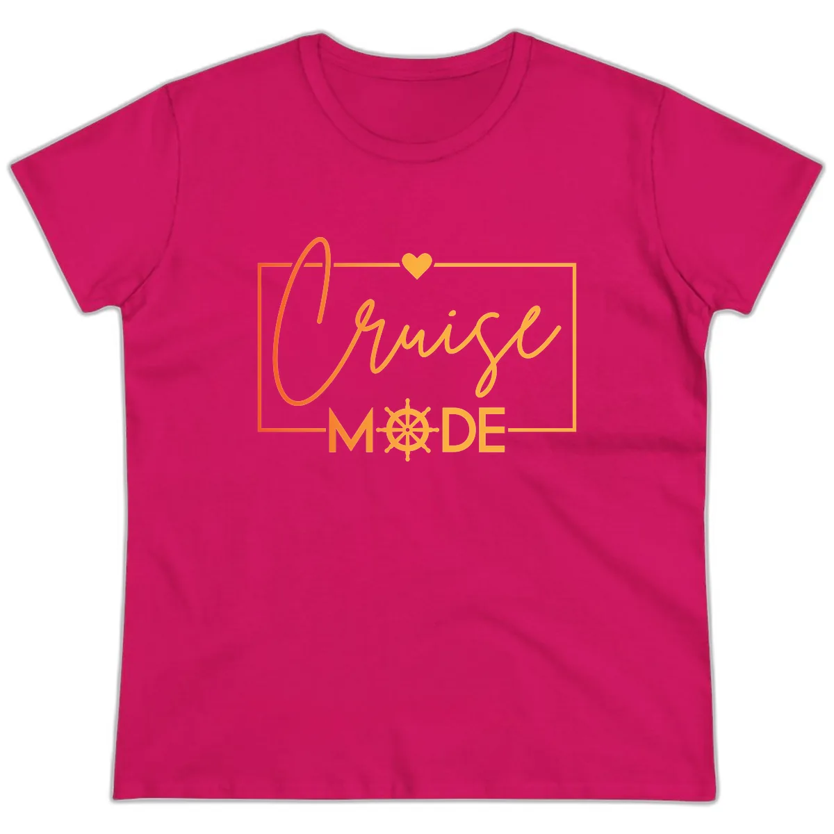 Ahoy Mode Nautical Heart Ladies Tee in Heliconia