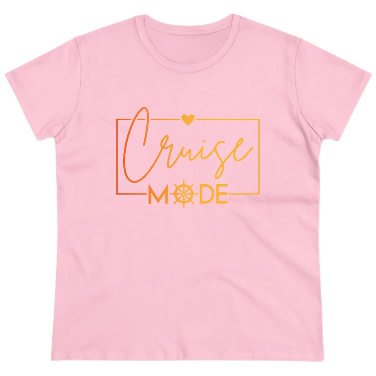 Ahoy Mode Nautical Heart Ladies Tee in Light Pink