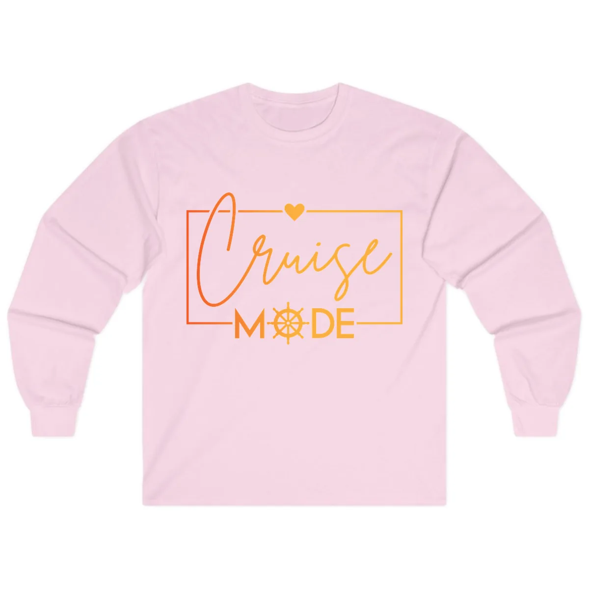 Ahoy Mode Nautical Heart Long Sleeve in Light Pink