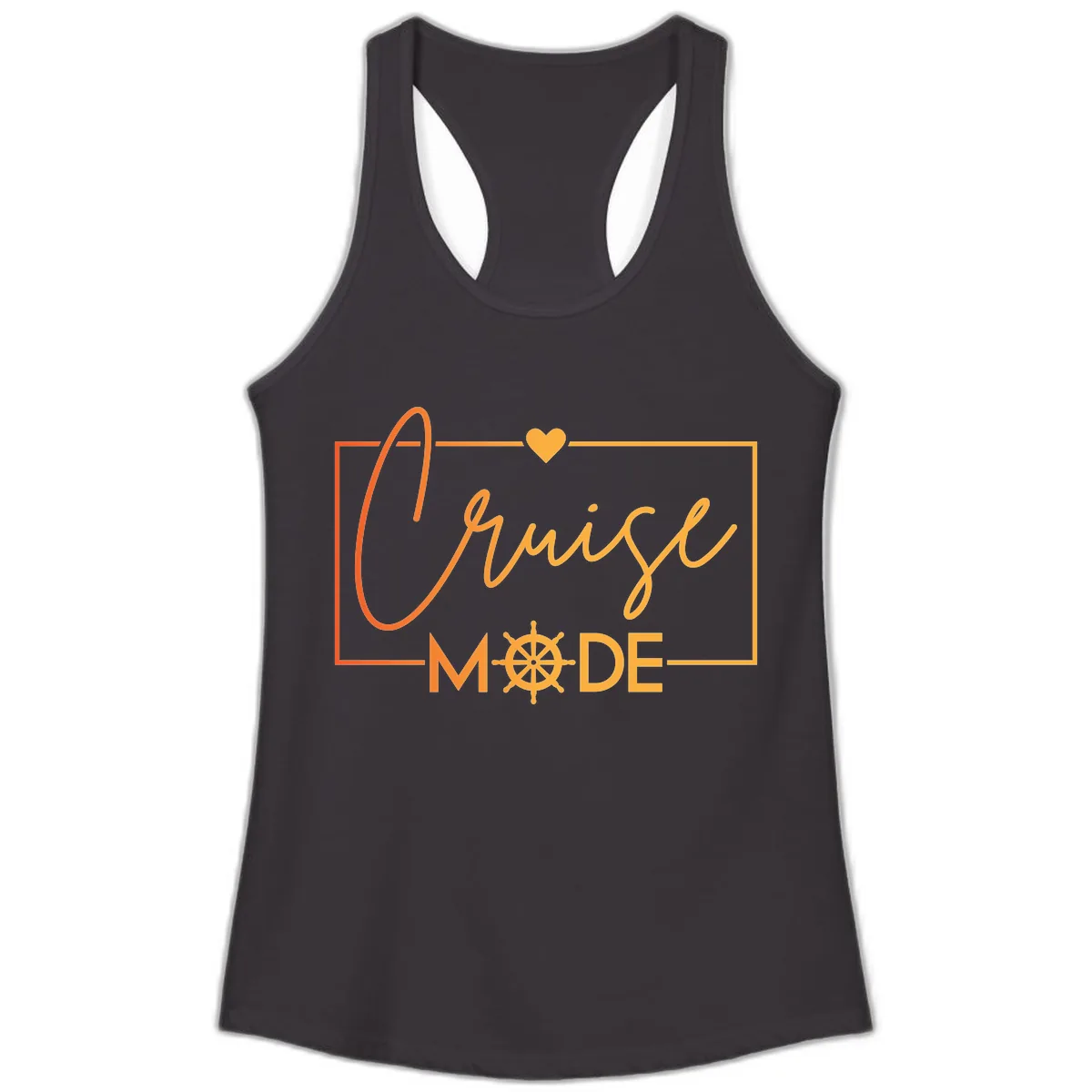 Ahoy Mode Nautical Heart Ladies Tank in Black