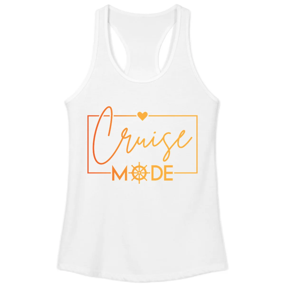 Ahoy Mode Nautical Heart Ladies Tank in White