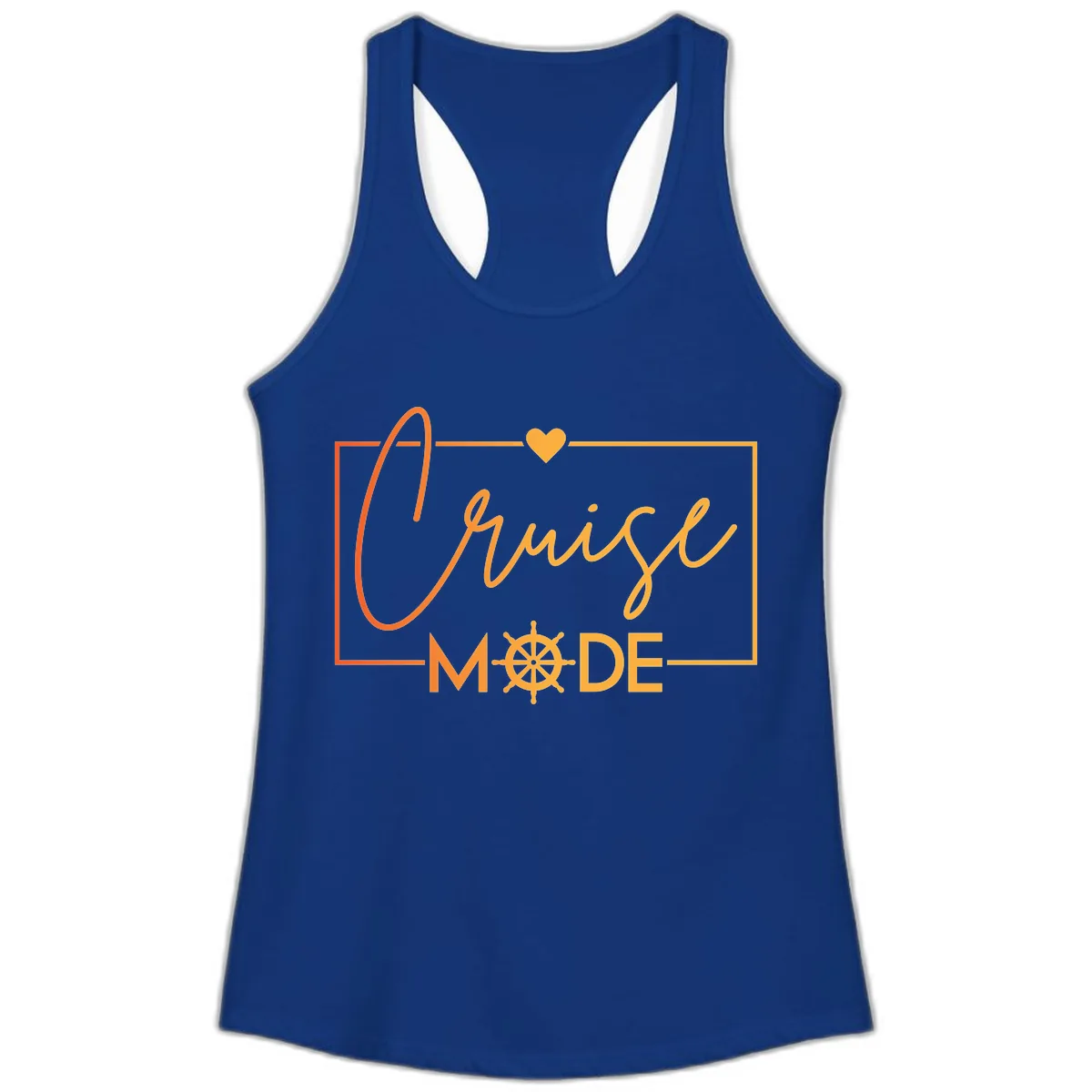 Ahoy Mode Nautical Heart Ladies Tank in Solid Royal